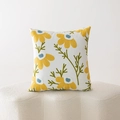Square white decorative pillowcase with yellow daisy floral towel embroidery decoration - Yellow Daisy Embroidery (ALS1--6)