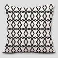Retro geometric clover pattern square cushion cover for luxury sofa living room decor - 45*45cm Short Plush Double-sided (Excluding Pillow Core) / Black White Four-leaf Clover Geometric Design (TQS5-6)