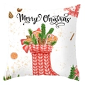 Christmas pillowcase featuring a red knit stocking with cinnamon and candy cane design - Red Christmas Stocking Style (DRD420-27)