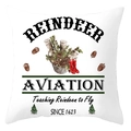 Christmas peach skin pillowcase with vintage pine cone and red boot print design - Reindeer Aviation Vintage Style (DRD420-29)