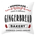 Square Christmas peach skin pillowcase with Gingerbread Bakery vintage print - Gingerbread Bakery Vintage Style (DRD420-30)