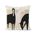 Funda de cojín vintage con caballos abstractos y textura de pintura al óleo - 45*45cm Felpa Corta de Doble Cara (Sin Núcleo de Almohada) / Tqs7-3