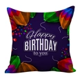 Detail of creative Happy Birthday pillow cover with colorful balloons on purple base - 45*45cm Short Pile Single Side (pillow Insert Not Included) / Tqtd--5