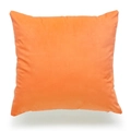 Primer plano detallado que muestra la fina textura cepillada y la tela de la funda de cojín naranja - 45*45cm Lino de una sola cara / Textura Cepillada Naranja Pura (TQD9-4)