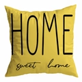 Yellow peach skin pillowcase featuring black HOME sweet home artistic text print - Yellow Home Sweet Home Style (DRD481-9)