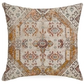 Funda de cojín bohemia de lino vintage con estampado de alfombra oriental sobre beige - Textura de Alfombra Retro Beige (TQSD1--1) / 45*45cm Lino de una sola cara