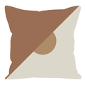Minimalist geometric square pillow cover in brown and beige modern Nordic patchwork style - Minimalist Geometric Collage (XMD01--5)