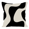 Nordic brown geometric cushion cover with black and cream fluid wave pattern - Fluid Abstract Wave Texture (XMD01--7)