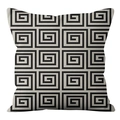 Brown Nordic geometric pillow cover with classic black and white Greek Key pattern - B&W Greek Key Design (XMD01--11)