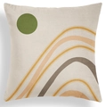 Nordic minimalist square pillow case with green abstract sun and mountain pattern - Minimalist Bohemian Mountain Lines Style (CRD80-9)