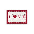 Valentine's Day table mat featuring red roses and LOVE text with a heart symbol - 30*45cm Cotton Linen Texture / CD31-4