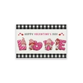 Chemin de table de Saint-Valentin avec quatre nains mignons et un lettrage LOVE rose - CD31-6