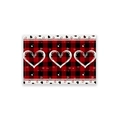 Set de table à carreaux Buffalo rouge et noir avec motifs de cœurs blancs - CD31-7
