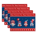 Set of 4 patriotic gnome Independence Day table placemats with USA flags - CD56-2