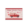 Set de table de la Saint-Valentin avec camion rouge vintage, roses roses et motifs Cupidon - CD31-8