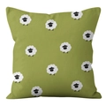 Green cushion cover with cartoon sheep pattern and minimalist geometric floral print - Cartoon Sheep Pattern (crd77-10) / 45X45 Single-sided Short Plush Without Core
