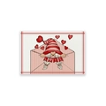 Set de table de la Saint-Valentin avec un gnome mignon et drapeaux Love en rose et rouge - CD31-11