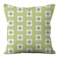 Square green pillowcase with minimalist white floral pattern and soft velvet texture - Four-leaf Flower Pattern (crd77-12) / 45X45 Single-sided Short Plush Without Core
