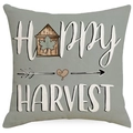 Funda de cojín verde salvia Happy Harvest con diseño de cabaña y hoja de maple - Verde Salvia Happy Harvest (TQD1-4)