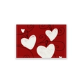 Set de table rouge de la Saint-Valentin avec trois motifs de cœurs blancs dessinés - CD31-15