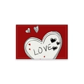 Set de table rectangulaire rouge avec cœur blanc et lettrage LOVE pour décor de Saint-Valentin - CD31-16