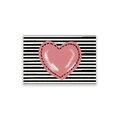 Set de table de la Saint-Valentin avec rayures noires et blanches et cœur rose - CD31-17