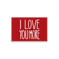 Set de table rouge en tissu avec texte I LOVE YOU MORE blanc et couture décorative - CD31-22