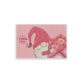 Set de table rayé rose pour la Saint-Valentin avec un gnome et message d'amour - CD31-24