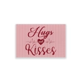 Set de table de la Saint-Valentin à rayures roses et blanches avec motif de cœur - CD31-26