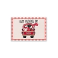 Set de table Saint-Valentin avec camion rose, cœurs et bordure à carreaux rouges - CD31-27