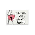 Set de table de la Saint-Valentin avec cadenas en cœur et texte I'll hold you in my heart - CD31-29