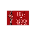 Set de table rouge Saint-Valentin imprimé Love Forever avec des rayures et un petit cœur - CD31-31
