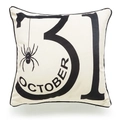 Halloween October 31 spider linen pillow cover with black piping and cream base - 31 OCTOBER Spider (TQD9-5)