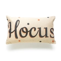 Rectangular linen pillowcase with Hocus lettering and festive dots for Halloween decor - Hocus Polka Dot Style (TQD9-11)