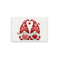 Set de table de la Saint-Valentin avec gnomes nordiques et cœurs sur lin - CD31-34