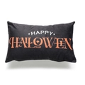 Black linen Halloween pillowcase with Happy Halloween text for sofa home decoration - HAPPY HALLOWEEN Black (TQD9-13)