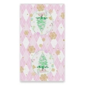 Dettaglio dell'asciugamano natalizio in microfibra con rombi rosa e stampa di alberi - 45*66cm / Alberi Losanghe Rosa e Bianco (CSJ1-16)