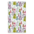Dettaglio dell'asciugamano natalizio in microfibra con alberi colorati dipinti a mano - 45*66cm / Alberi Dipinti a Mano (CSJ1-19)