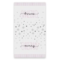 Dettaglio dell'asciugamano natalizio in microfibra con bordi scozzesi rosa e scritte merry - 45*66cm / Natale Griglia Rosa (CSJ1-20)