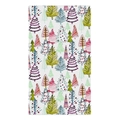 Microfiber Christmas towel featuring colorful watercolor hand-painted festive trees print - 45*66cm / Hand-painted Trees (CSJ1-19)