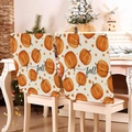 Détail de housses de chaise en toile de jute avec citrouille et décor d'automne - Style Ambiance Automne Citrouille Beige (YT08-15) / 1 Pièce (49x58cm)