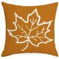 Vierkante oranje kussensloop met wit esdoornblad en linnen textuur voor Thanksgiving - 45*45cm Enkelzijdig linnen / Oranje Esdoornblad Stijl (TQYM69-2)