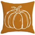 Herfst kussenhoes met pompoenprint in oranje linnen voor Thanksgiving decoratie - 45*45cm Enkelzijdig linnen / Lijn Pompoen Stijl (TQYM69-3)