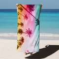Microfiber beach towel with tropical palm tree silhouette and orange pink gradient colors - Palm Tree Silhouette Gradient (STJ02-4) / 70*140cm