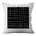 Minimalist white square pillow cover featuring a modern black geometric dot pattern - Geometric Dot Matrix (ALS9-10) / Cover Only (Without Core)