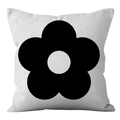 Nordic minimalist square white pillowcase with a large black floral pattern and textured fabric - 45x45CM No Pillow Core / Nordic Floral Style (ALS9-221)