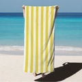 Microfiber beach towel with classic yellow and white vertical stripes for adults - Yellow White Stripes (STJ02-12) / 70*140cm