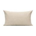 Funda de almohada lumbar rectangular de lino en color beige avena con textura tejida - Funda de Almohada Lumbar (TQR48-1) / Solo funda