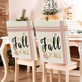 Fundas de silla estacionales con hojas de membrillo y texto decorativo 'IT'S FALL Y'ALL' - Texto Otoño Hoja de Membrillo (YT09-1)