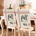 Fundas de lino para sillas con texto Fall Is In The Air y rejilla púrpura set de 2 - El Otoño está en el Aire (YT09-2)